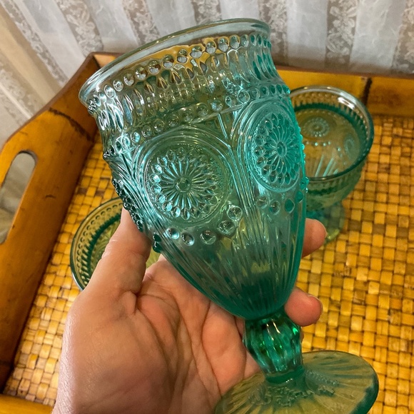 The Pioneer Woman Other - VTG Pioneer Woman Adeline Teal Goblets 4 Total